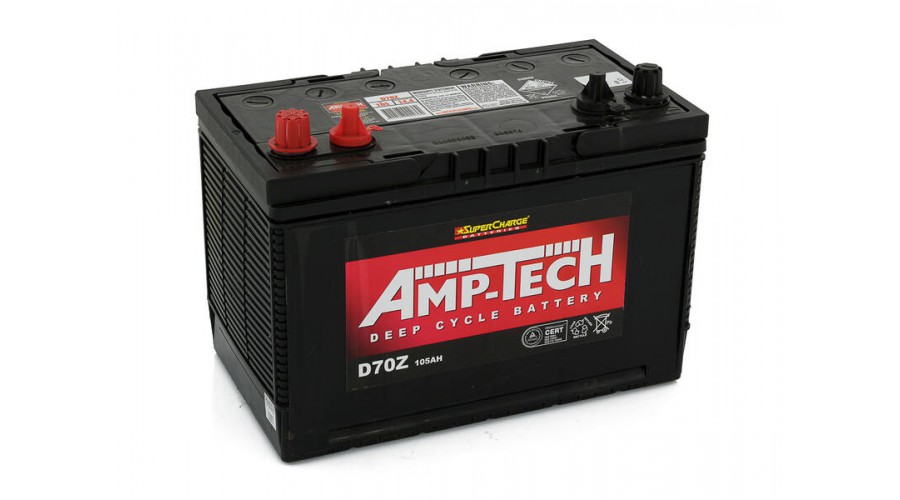 12V Deep Cycle Lead Acid Battery 105Ah | AMP-TECH Caravan & Motorhome Batteries hello