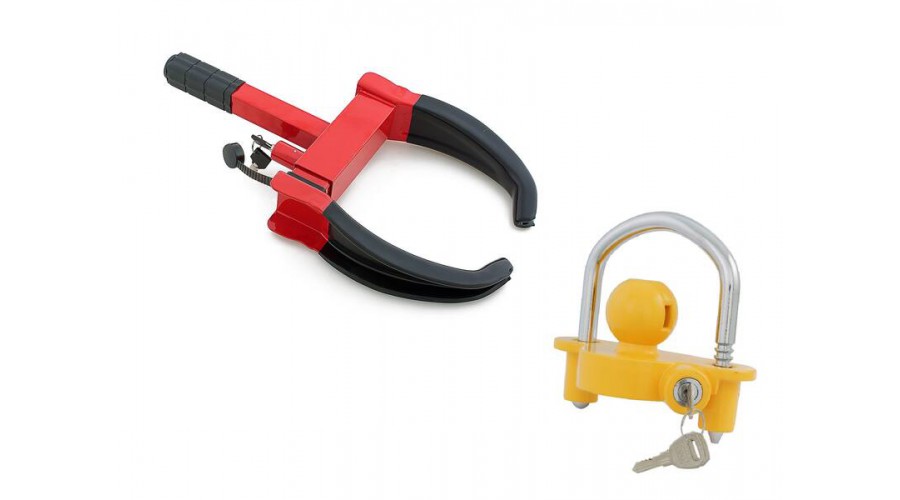 Locking Wheel Clamp & Trailer Towball Coupling Lock | Anti-Theft Security hello